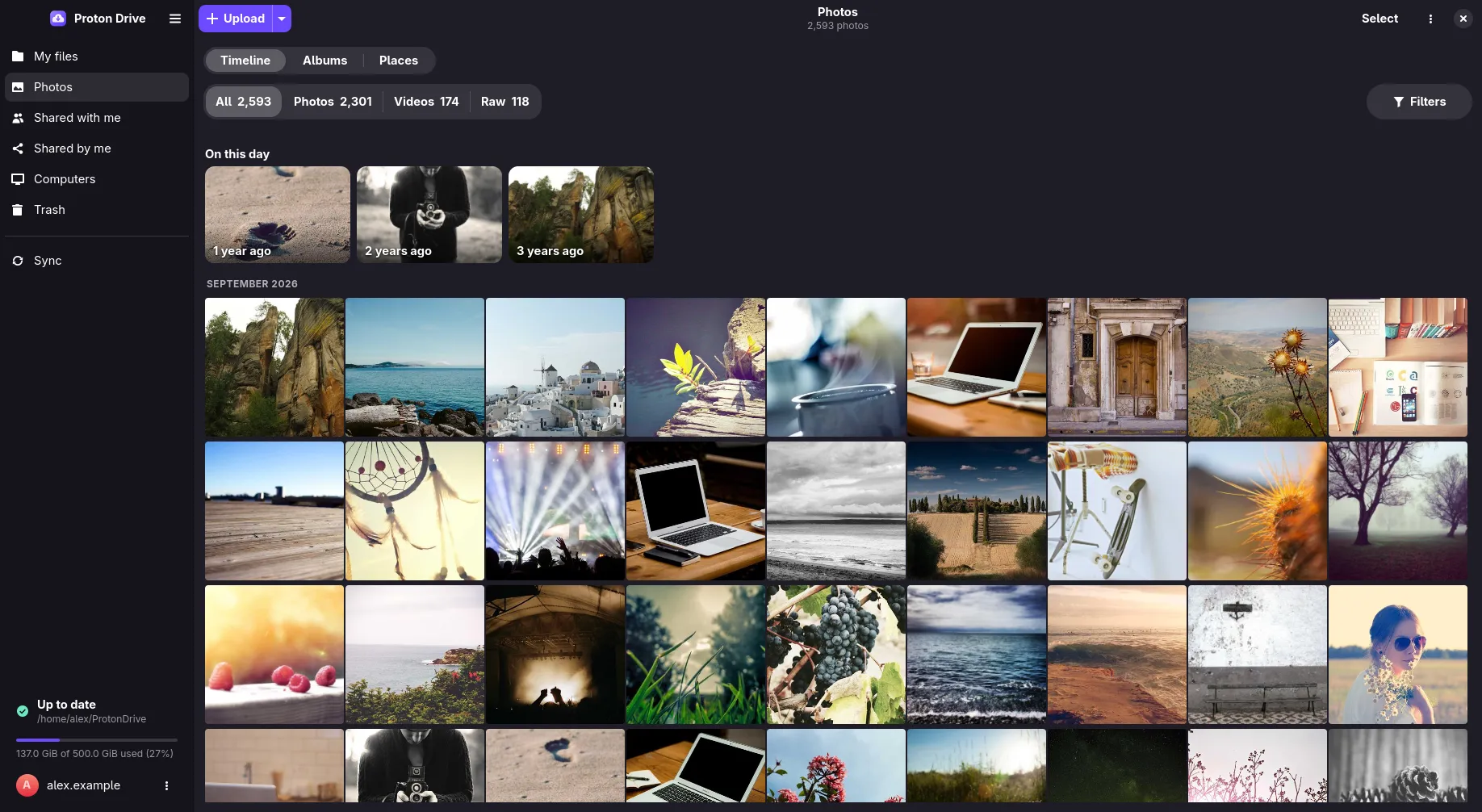 Photos timeline