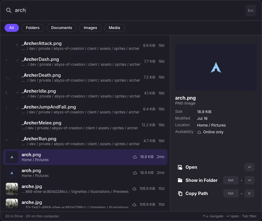 Search launcher